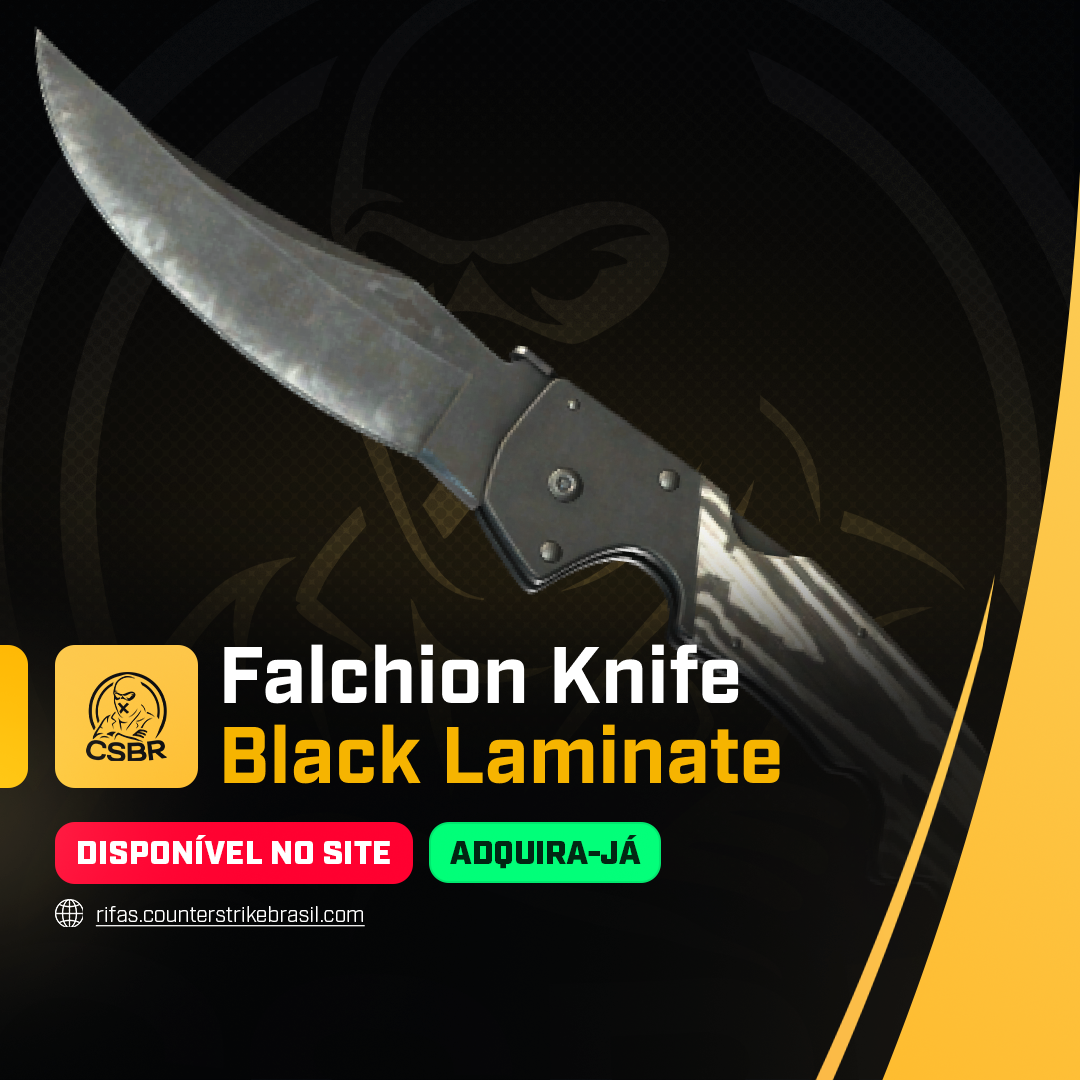 0705 — ★ Falchion Knife | Black Laminate (Well-Worn)
